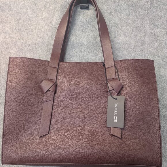 Rachel Zoe Burgundy tote shoulder bag minimalist large spacious versatile - Picture 1 of 15
